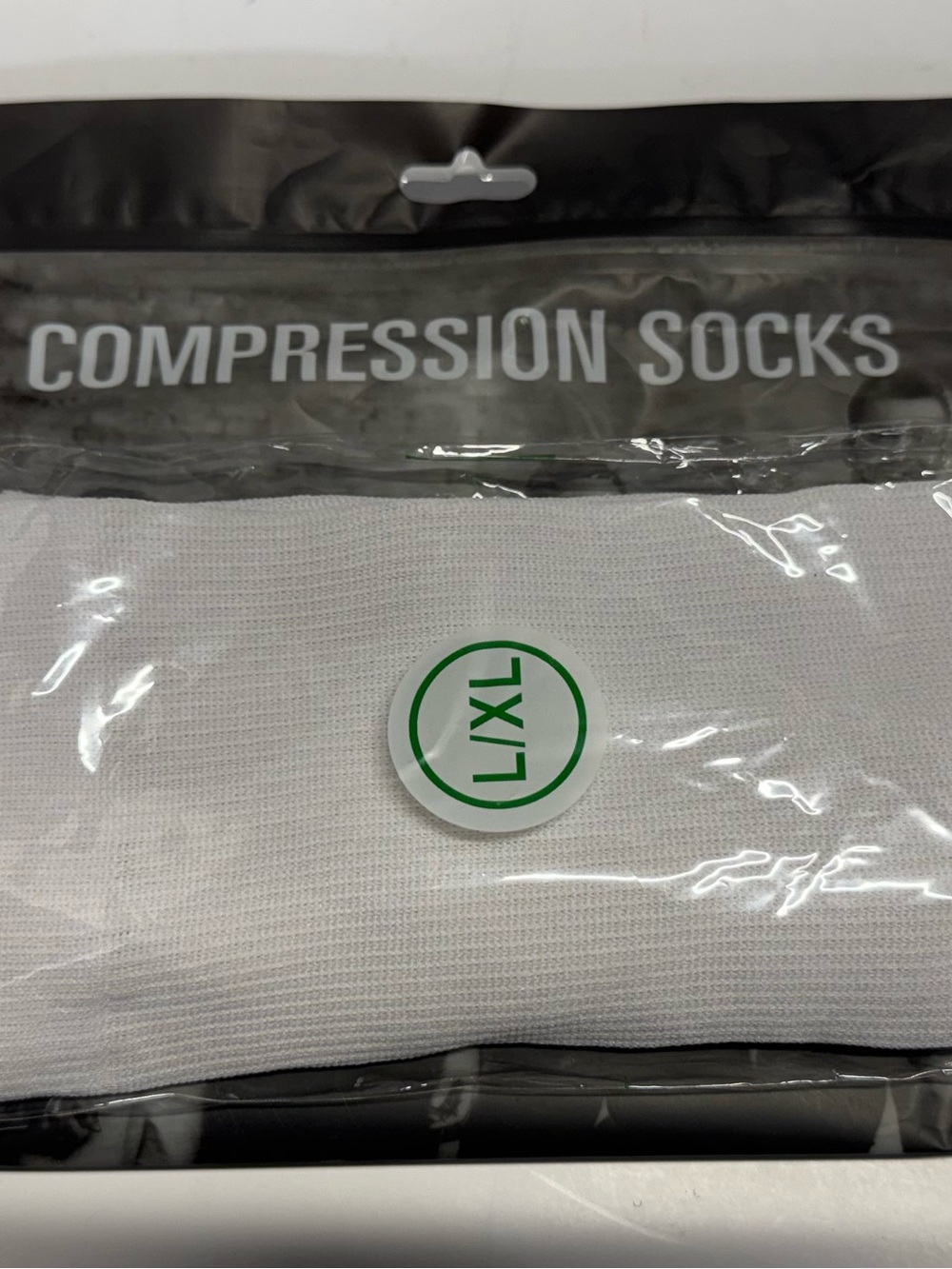 Source Unknown White Compression Socks L/XL